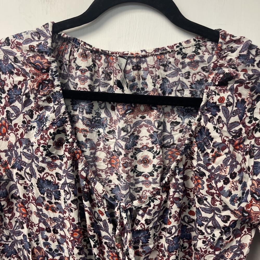 American Eagle Outfitters Floral Blouse Boho Artsy Mixed Prints Hippie Womens M - Picture 4 of 14
